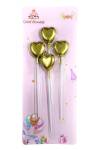 4 Lü Çubuk Gold Kalp Mum 10 paket