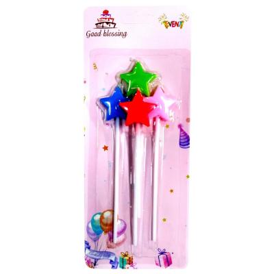 4 Lü Çubuk Yıldız Rengarenk Mum 10 paket
