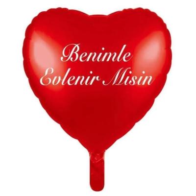 Benimle Evlenir Misin Folyo Kalp Balon 18inc