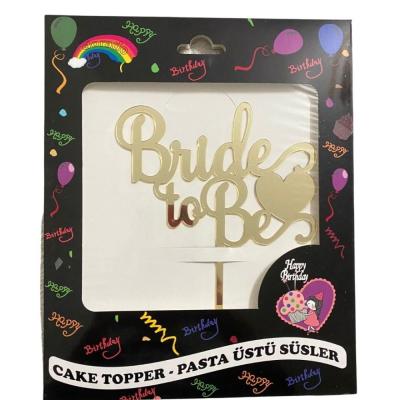 Bride to Be Gold Pleksi Pasta Süsü