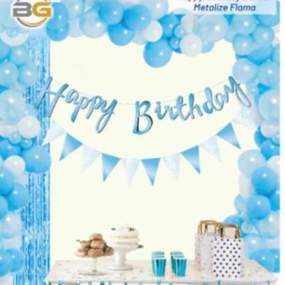 Happy Birthday Kaligrafi Mavi Banner