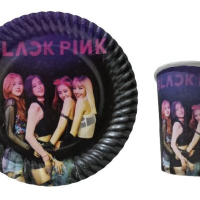 BLACK PİNK TABAK BARDAK 8 Lİ