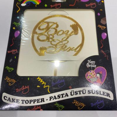 Boy And Girl Gold Pleksi Pasta Süsü