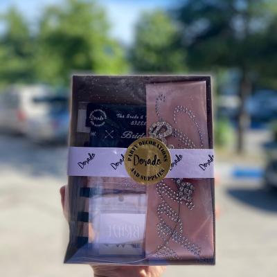 BRİDE TAŞLI TAÇ SET PEMBE GÜMÜŞ