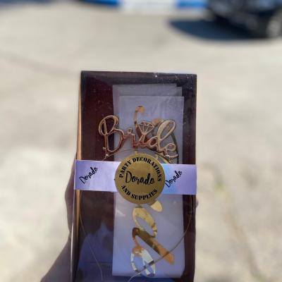 Bride to Be Beyaz Gold Taç Set