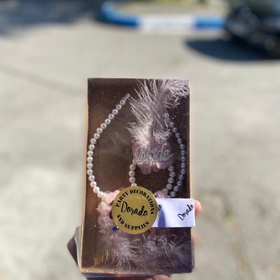 Bride to Be Pembe Gümüş İncili Taç ve Bileklik Set