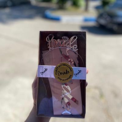 Bride to Be Pembe Gümüş Taç Set