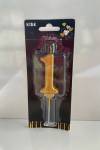 Gold Klasik 1 Rakam Mum 6.5 cm