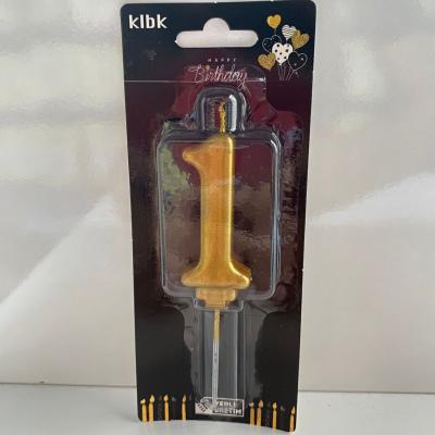 Gold Klasik 1 Rakam Mum 6.5 cm