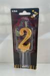 Gold Klasik 2 Rakam Mum 6.5 cm