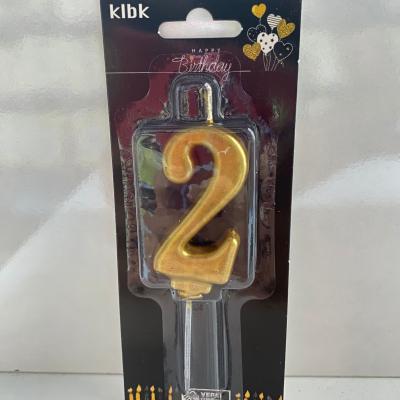 Gold Klasik 2 Rakam Mum 6.5 cm