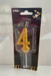 Gold Klasik 4 Rakam Mum 6.5 cm