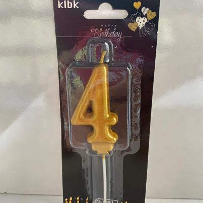 Gold Klasik 4 Rakam Mum 6.5 cm