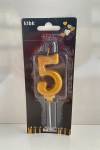 Gold Klasik 5 Rakam Mum 6.5 cm