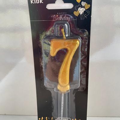 Gold Klasik 7 Rakam Mum 6.5 cm