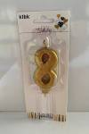 Gold Klasik 8 Rakam Mum 6.5 cm