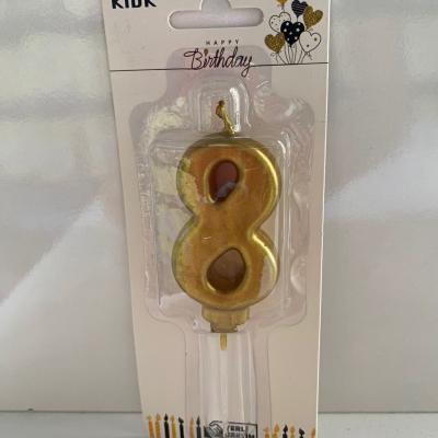 Gold Klasik 8 Rakam Mum 6.5 cm