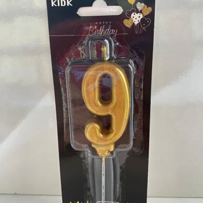 Gold Klasik 9 Rakam Mum 6.5 cm