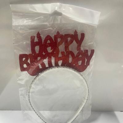 Happy Birthday Eva Taç Bordo Simli