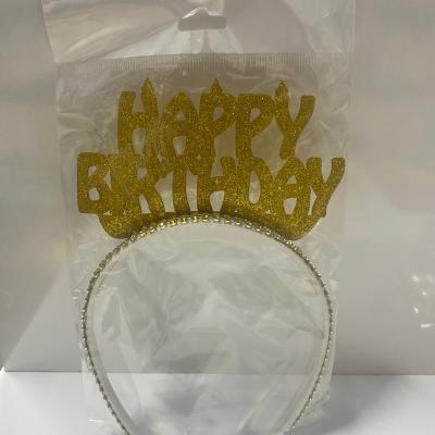Happy Birthday Eva Taç Gold Simli