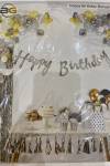Happy Birthday Kaligrafi Metalize Gold Banner