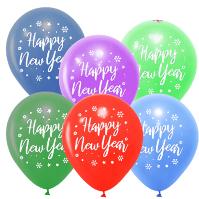 Hazır Baskı Balon Balonevi Happy New Year 12inc 100lü
