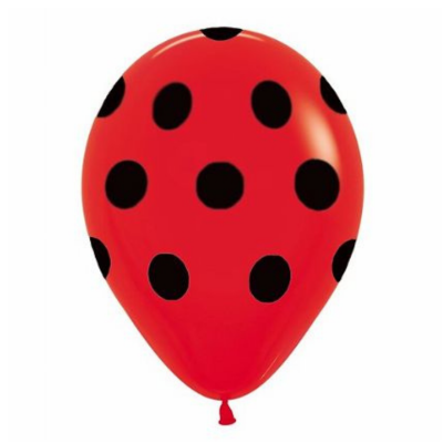 Hazır Baskı Balon Full Puanlı Kırmızı'ya Siyah 12inc 100lü HBK