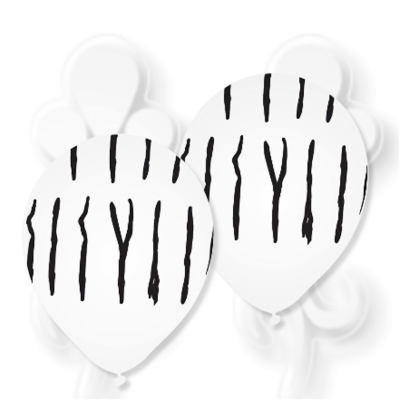 Hazır Baskı Balon Full Zebra Beyaz'a Siyah 12inc 100lü HBK