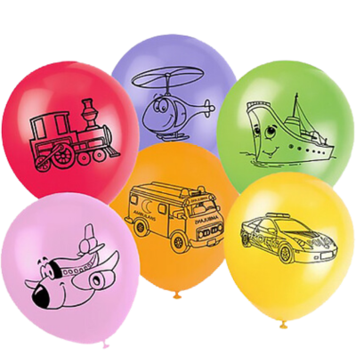 Hazır Baskı Balon Taşıtlar Serisi 12inc 100lü HBK