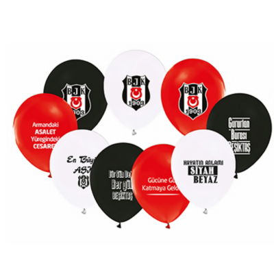 Hazır Baskı Lisanslı Balon Beşiktaş 12İNC 100LÜ