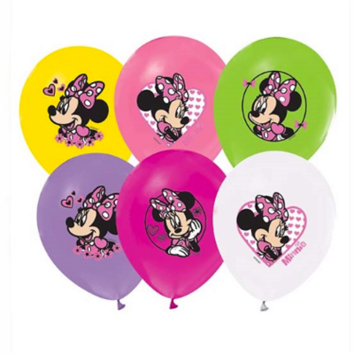 Hazır Baskı Lisanslı Balon Minnie Mouse 12İNC 100LÜ