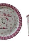 İLK DİŞİM PEMBE TABAK BARDAK 8 Lİ 