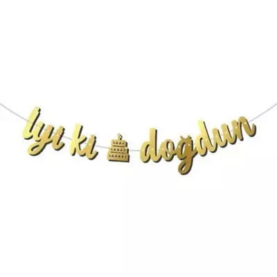 İyi ki Doğdun Gold Kaligrafi Banner