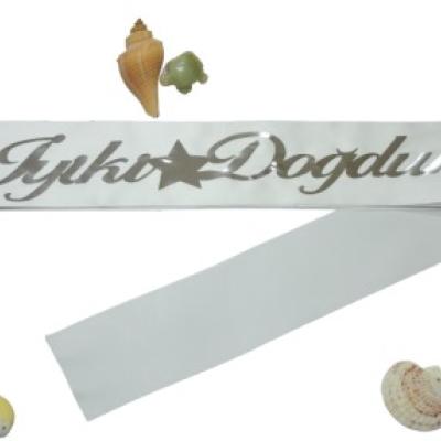 İyi ki Doğdun Kuşak Beyaz Gümüş
