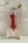 Kırmızı Klasik 1 Rakam Mum 6.5 cm