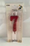 Kırmızı Klasik 7 Rakam Mum 6.5 cm