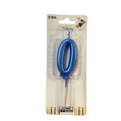 Mavi Klasik 0 Rakam Mum 6.5 cm