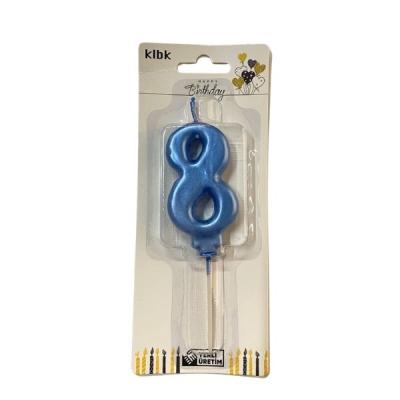 Mavi Klasik 8 Rakam Mum 6.5 cm