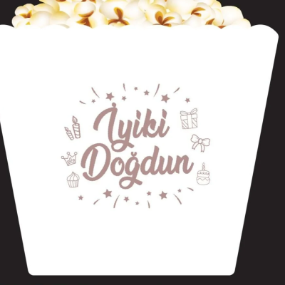 MISIR KUTUSU İYİ Kİ DOĞDUN BEYAZ 8 Lİ