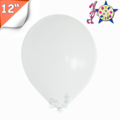 Pastel 12" Balon HBK Beyaz