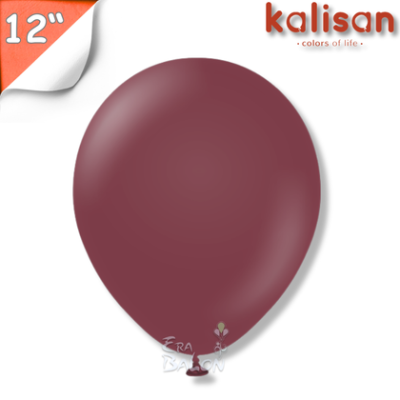 Pastel 12" Balon Kalisan Opak Bordo (Burgundy)