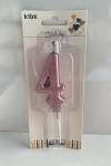 Pembe Klasik 4 Rakam Mum 6.5 cm