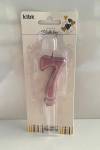 Pembe Klasik 7 Rakam Mum 6.5 cm