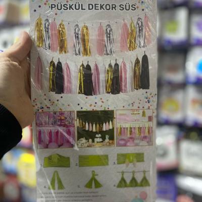 PÜSKÜL DEKOR SÜS PEMBE 4 METRE