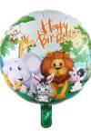 Safari Folyo Yuvarlak Balon 18inc