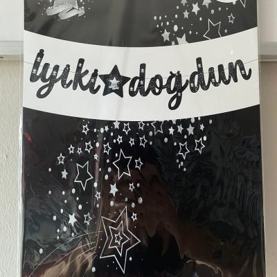 Siyah Gümüş İyi Ki Doğdun Kaligrafi Banner