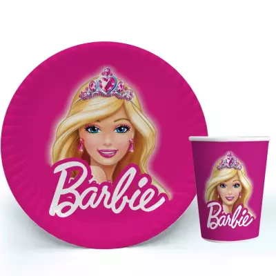 TABAK BARDAK BARBİE 8 Lİ