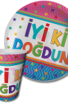 Tabak-Bardak Baskılı Funstar İyi Ki Doğdun 8'li