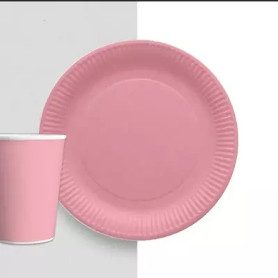 TABAK BARDAK PASTEL PEMBE 8 Lİ