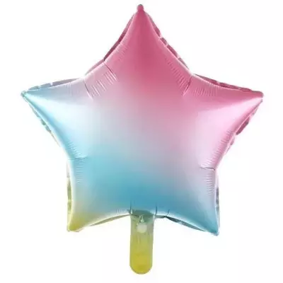 Yıldız Parlak Gökkuşağı Folyo Balon 18 inç